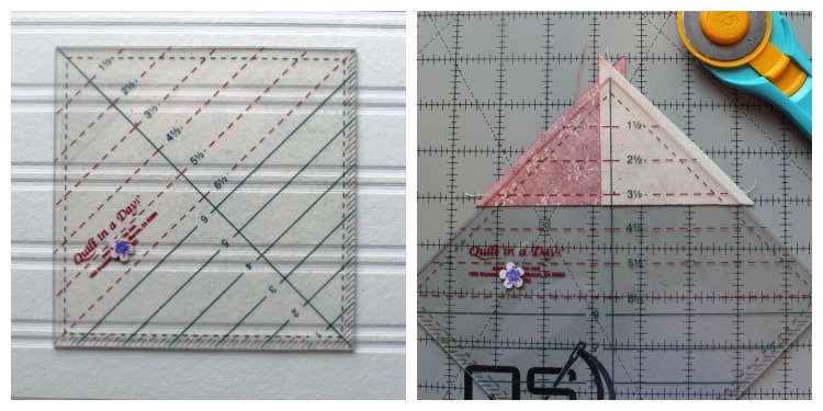 Quarter square triangle tutorial @ The Crafty Quilter.  Learn how to make perfect QST units every time and it includes an oversized cutting chart that you can download!