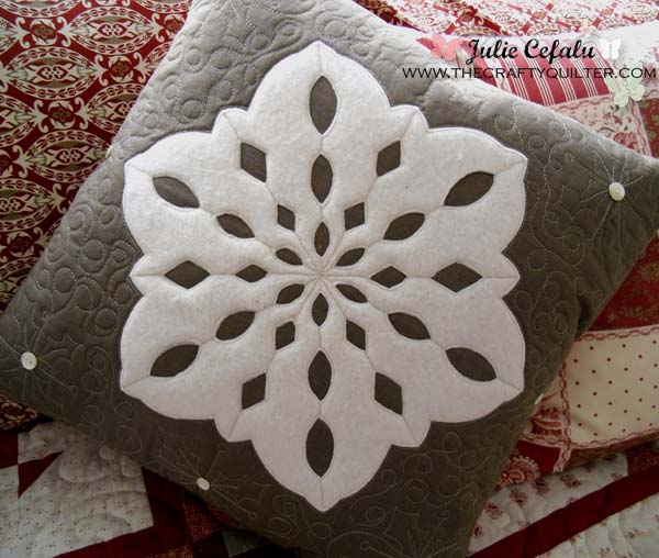 Snowflake Pillow by Julie Cefalu @ The Crafty Quilter
