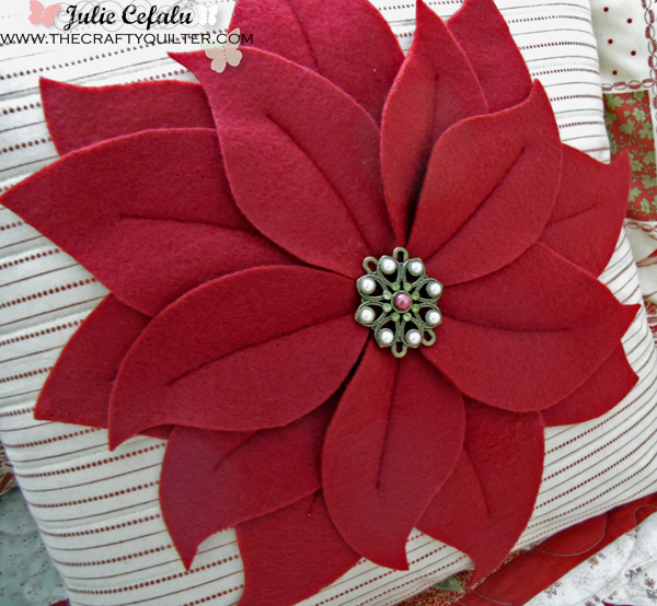 Poinsettia Pillow at The Crafty Quilter