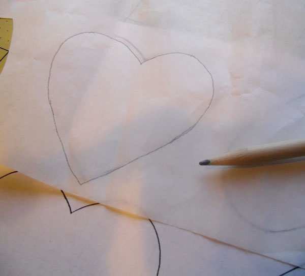 Heart shape traced