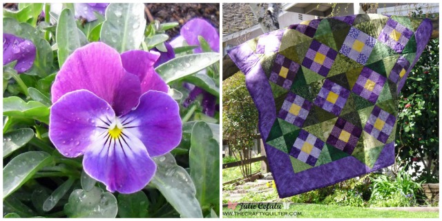 Purple Pansy Quilt @ The Crafty Quilter