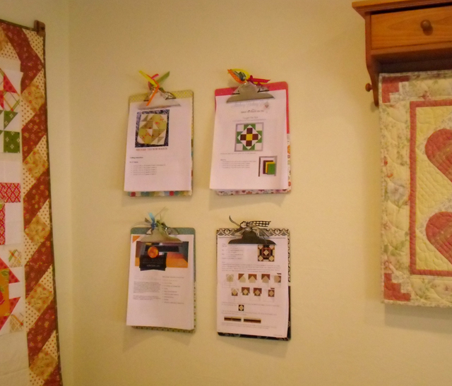 clipboards on wall