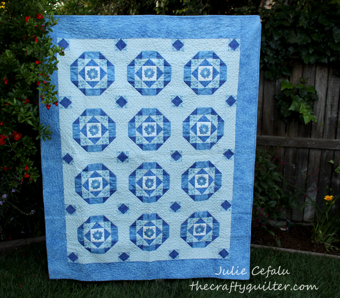 blue & white quilt