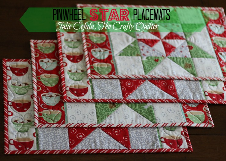 Quilted Placemats Set of 2 Christmas theme 