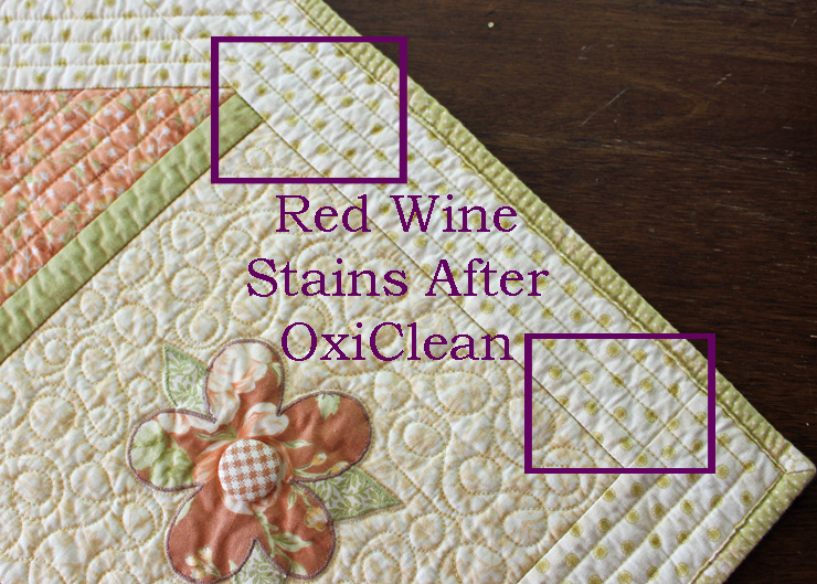 How to get red wine stains out of a quilt @ The Crafty Quilter