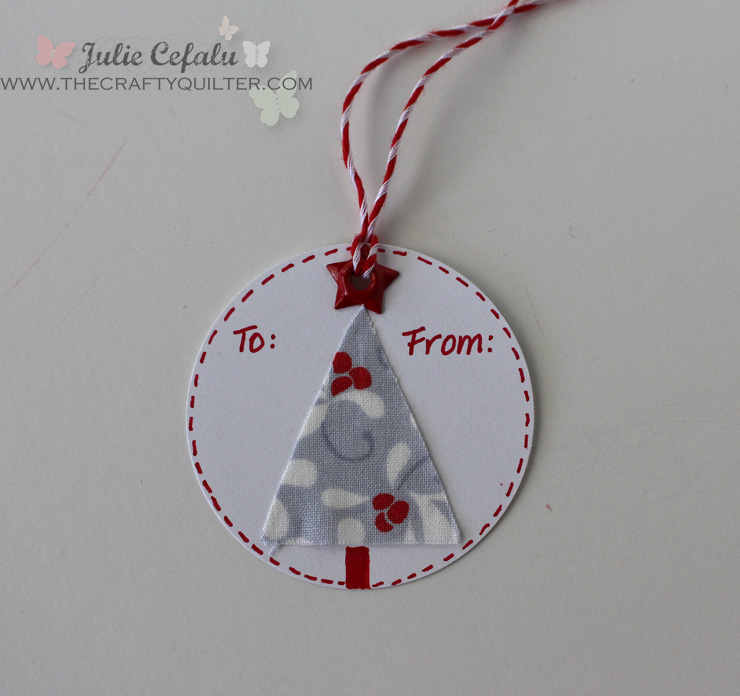 Christmas Tree Circle Gift Tag @ The Crafty Quilter