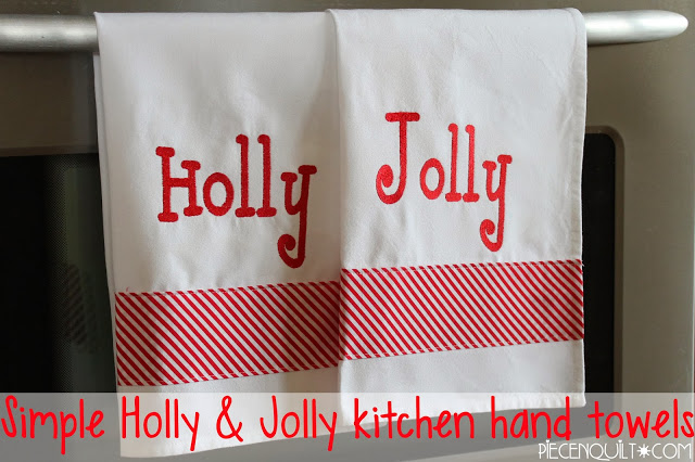 Holly and Jolly Kitchen Hand Towels Tutorial