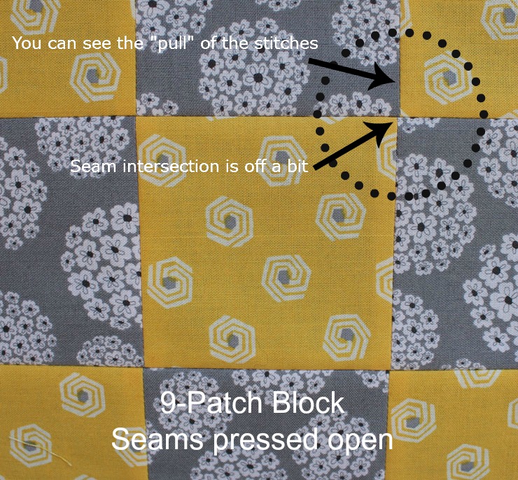 9 Patch with seams pressed open