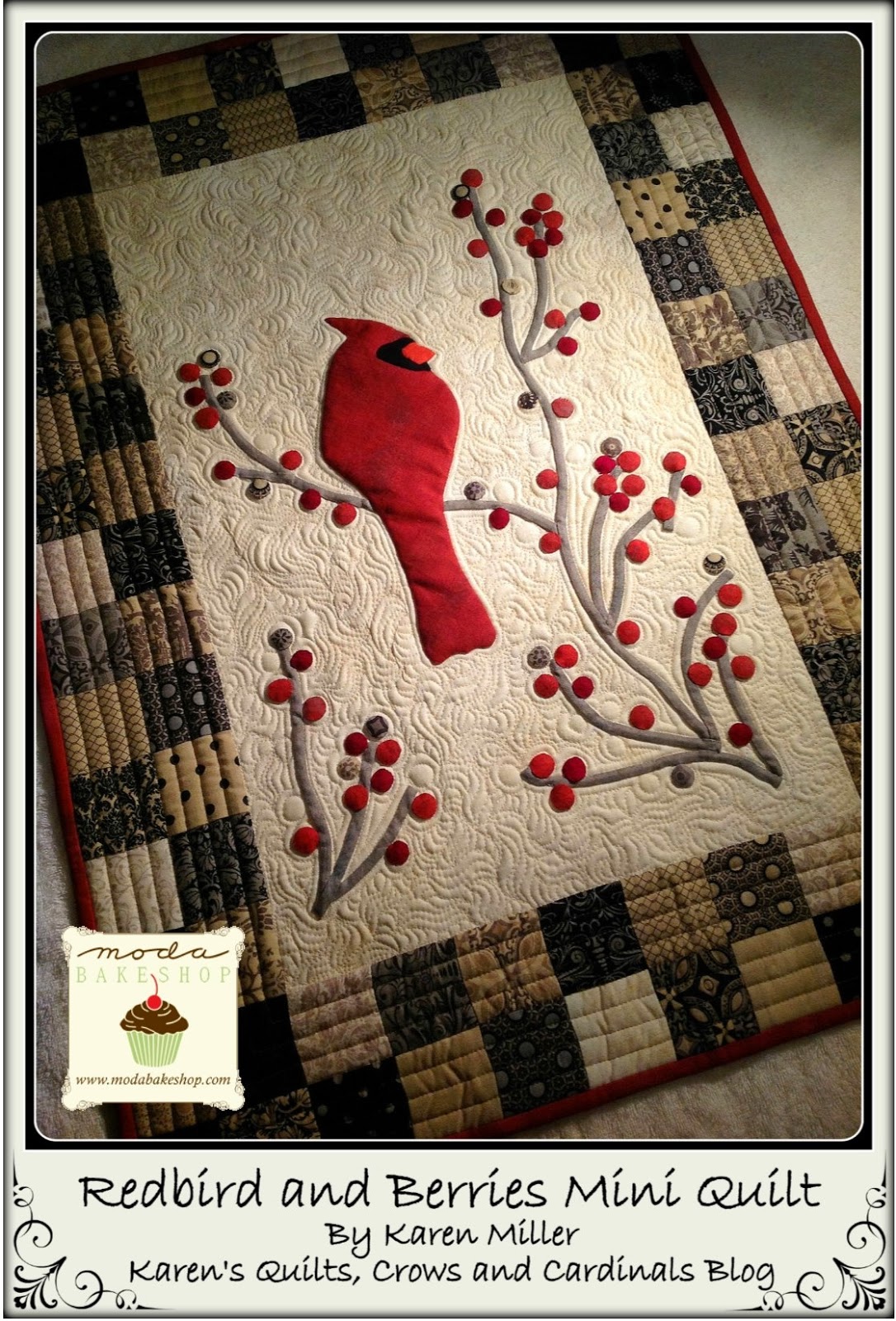 Redbirds and Berries Mini Quilt