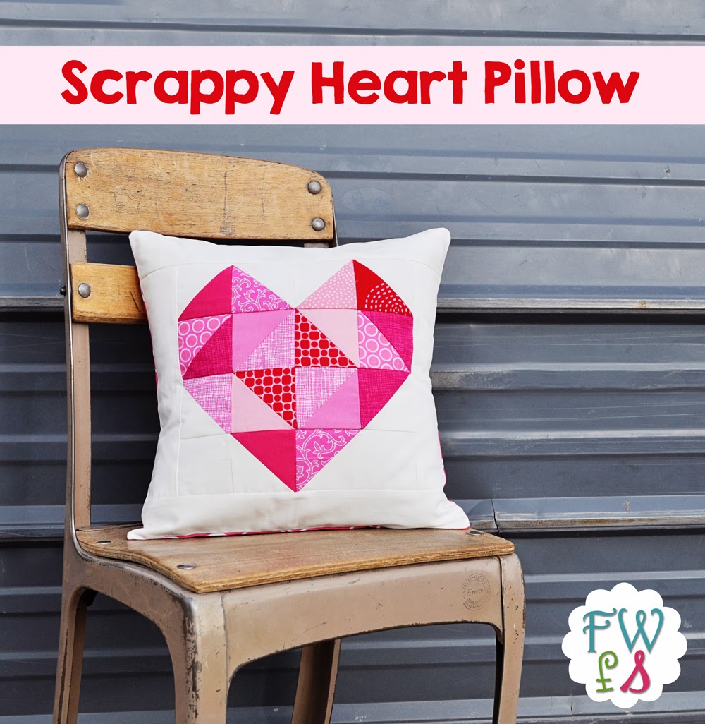 Scrappy Heart Pillow