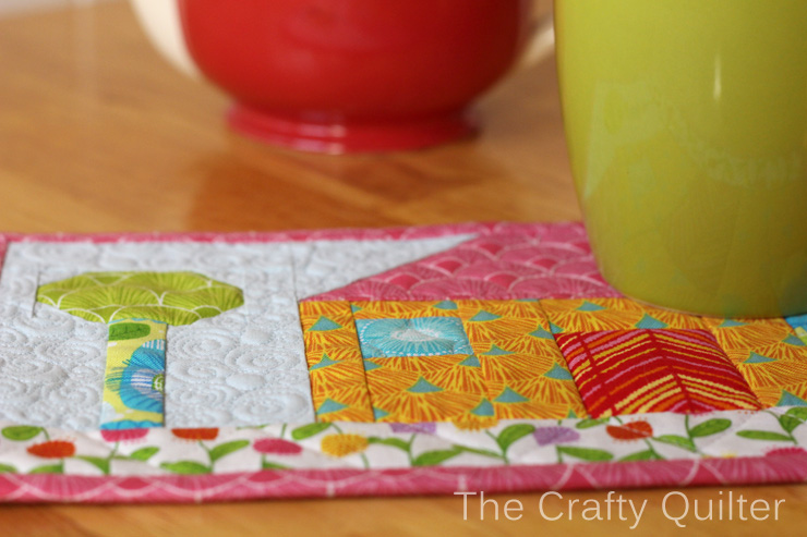 Happy House Mug Rug Tutorial by The Crafty Quilter for Benartex