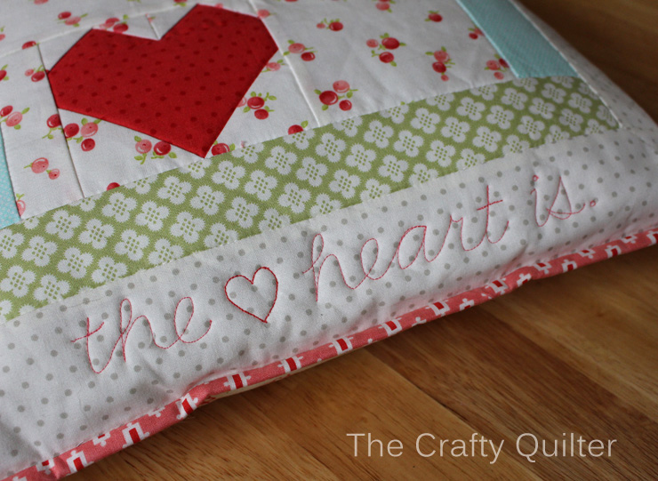 Home is Where the Heart is Pillow Tutorial @ The Crafty Quilter