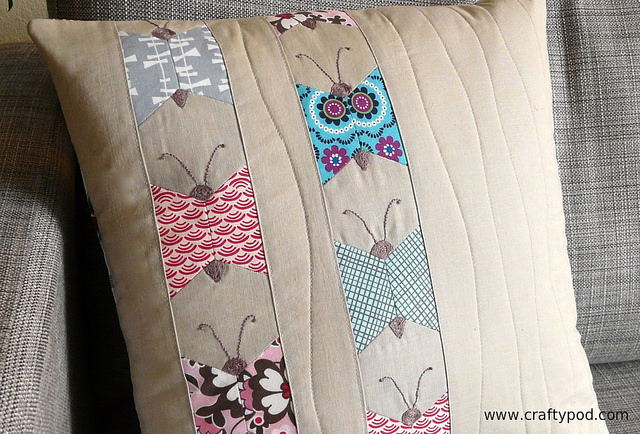 Hexie Butterfly Pillow @ Craftypod