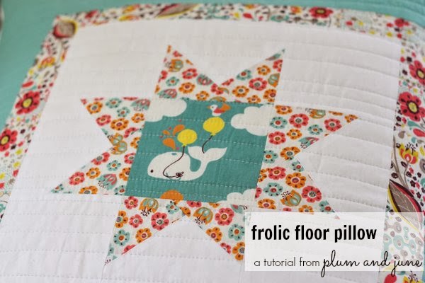 Frolic Floor Pillow Tutorial by Plum and June @ Birch Fabrics