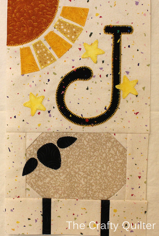 J Block from A-Z for Ewe and Me BOM, made by Julie Cefalu