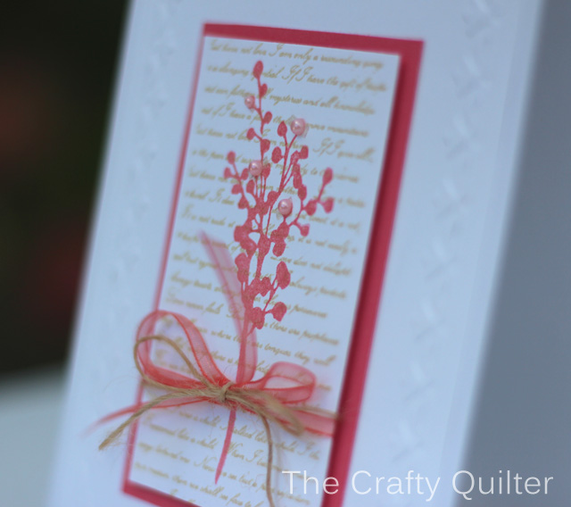 How to dry emboss cardstock.  Botanical Card made by Julie Cefalu