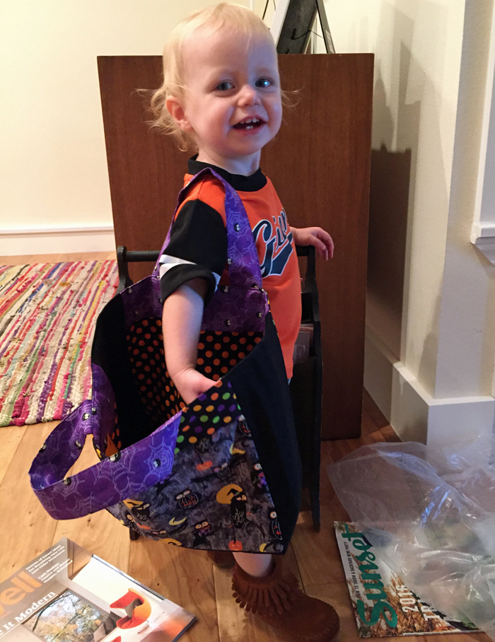 Amelia with her Halloween Treat Bag