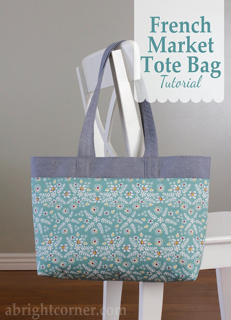 French Market Tote Bag Tutorial by Andy at A Bright Corner