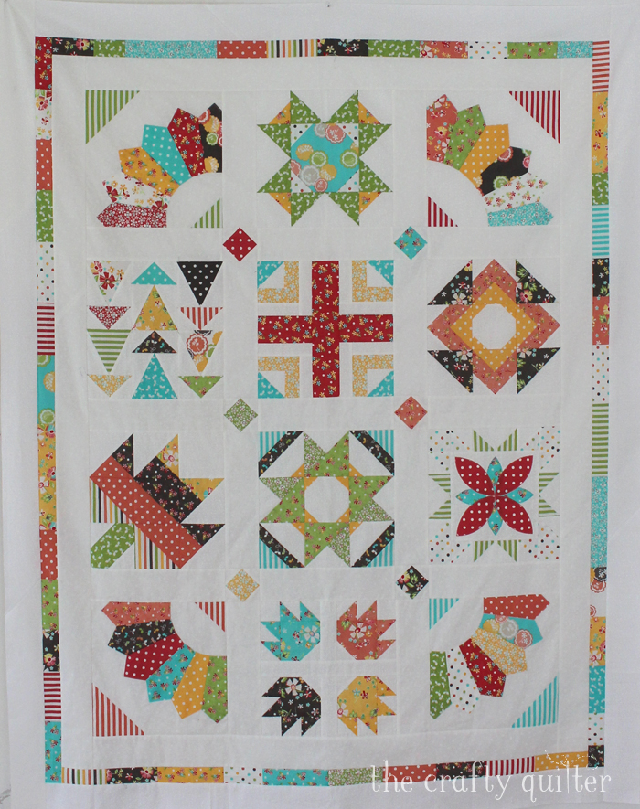 My finish for the May UFO & WIP Challenge:  The Sugar Block Sampler BOM made by Julie Cefalu @ The Crafty Quilter and designed by Amy @ Stitchery Dickory Dock
