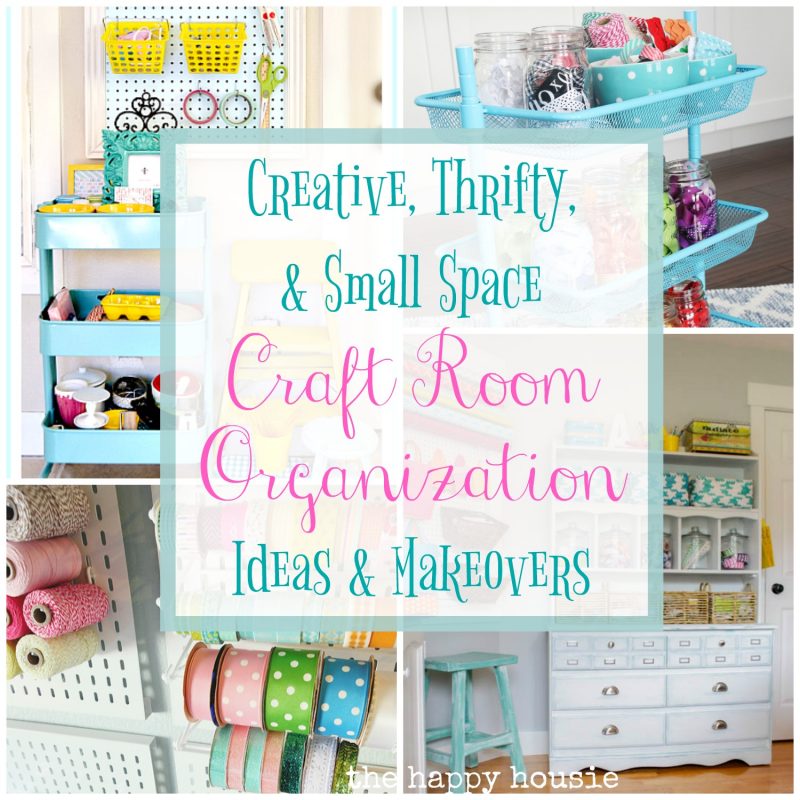 Creative, Thrifty & Small Space Craft Room Organization at The Happy Housie