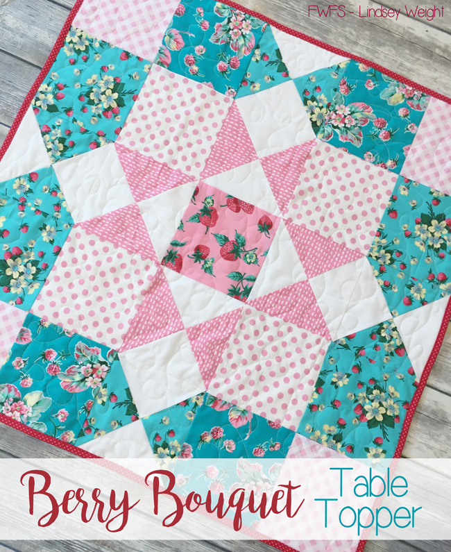 Berry Boquet Table Topper from Fort Worth Fabric Studio