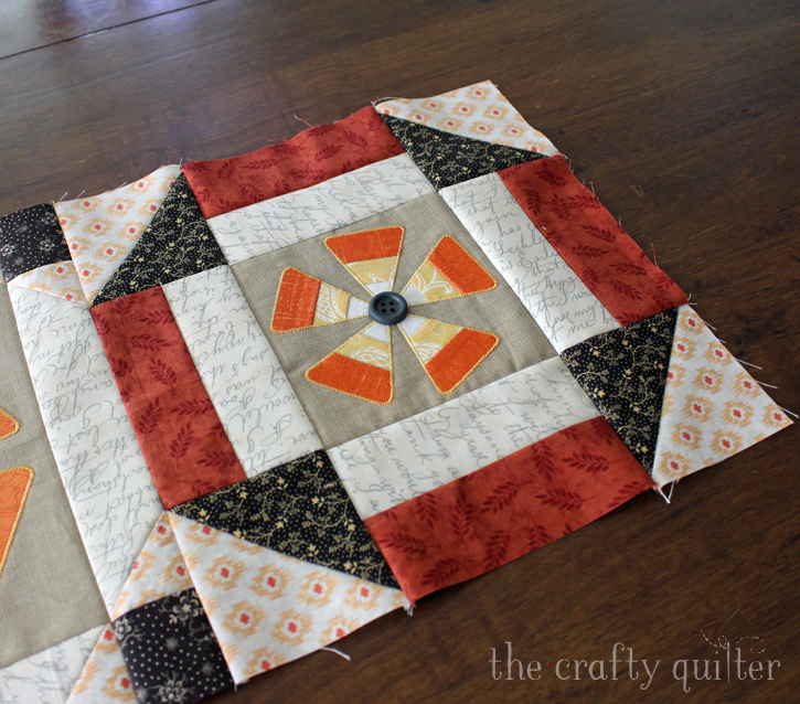 Candy Corn Flowers Applique - a little tutorial from The Crafty Quilter