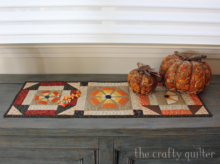 Candy Corn Flowers Table Runner Tutorial @ The Crafty Quilter