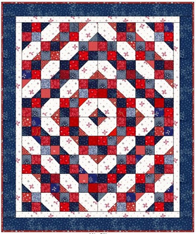 Fourth of July Scrap quilt by Bonnie Hunter at Quiltville