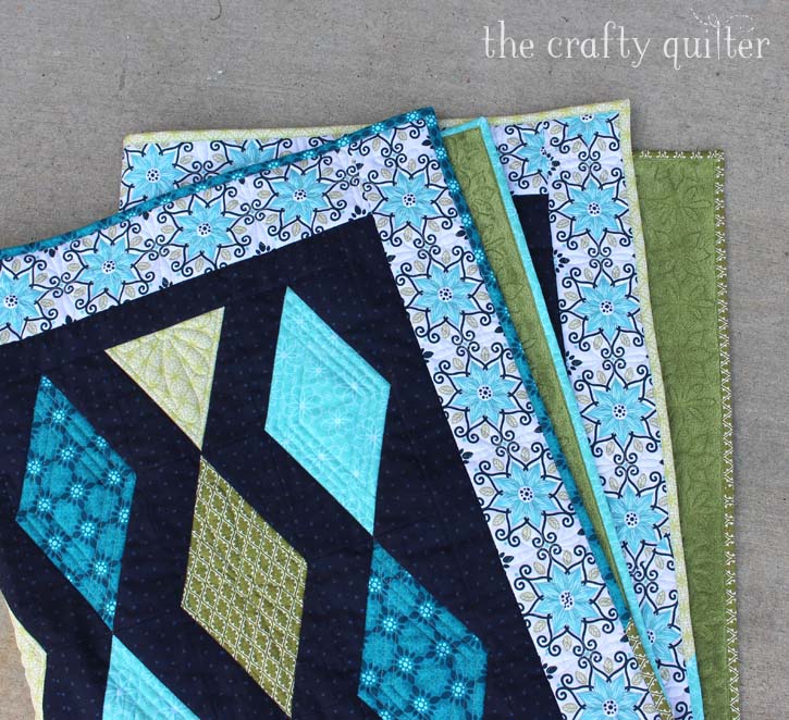 Diamond Twilight Quilt designed and made by Julie Cefalu of The Crafty Quilter Designs for Shelley Cavanna's Gloaming Fabric Blog Hop hosted by Benartex Fabric