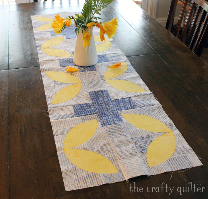 Table runner made by Julie Cefalu from the book, Modern Plus Sign Quilts.