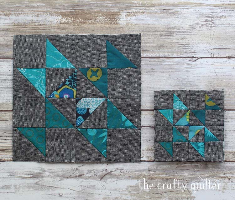 June's WIP's inlude this lovely 6" and 3" block from the Quilter's Planner Sew Along. Made by Julie Cefalu