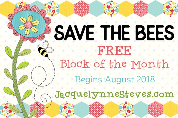 Save the Bees FREE block of the month from Jacquelynne Steves