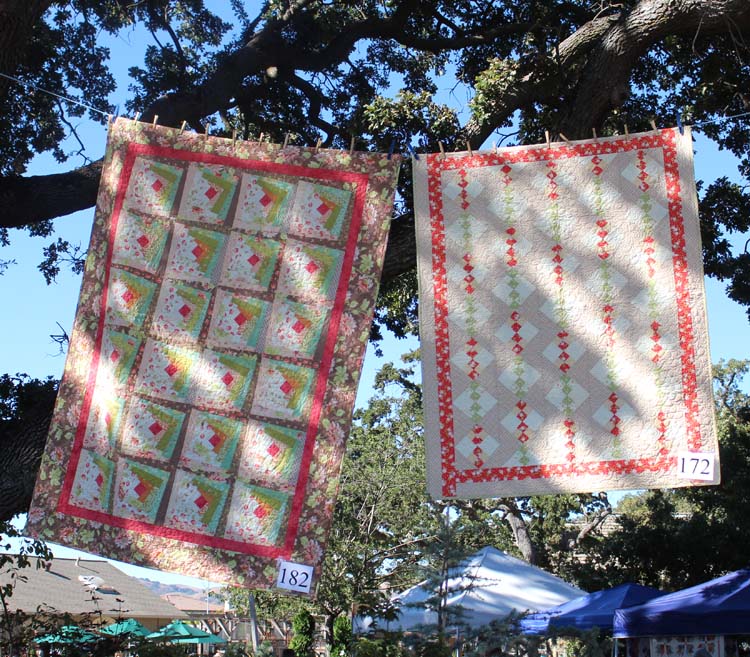 A photo tour of Quilting in the Garden at Alden Lane Nursery in Livemore, California. Beautiful quilts hang among the majestic oaks for a fantastic, outdoor quilt show. Photos by Julie Cefalu @ The Crafty Quilter