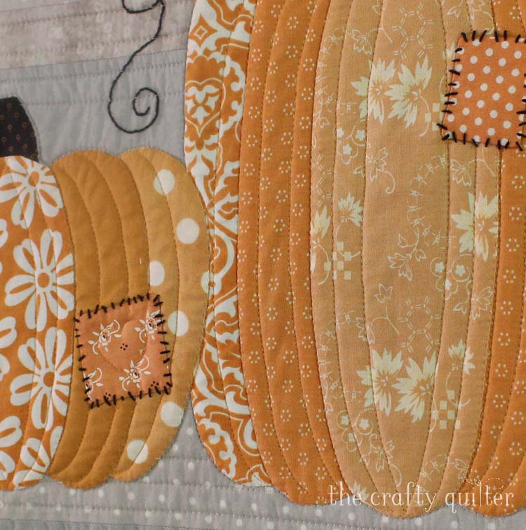This Patchwork Pumpkins Wall Hanging is a perfect way to decorate your home with a little Farmhouse charm for the Fall. Pattern is designed and made by Julie Cefalu at The Crafty Quilter, and available for purchase (pdf only).