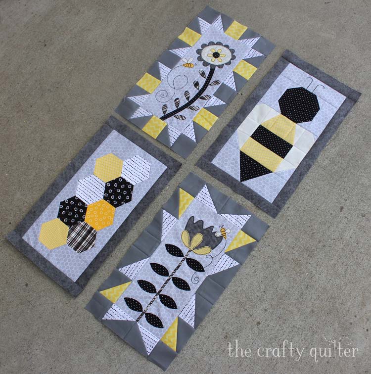 Save The Bees BOM by Jacquelynne Steves. Month 4 bee block made by Julie Cefalu @ The Crafty Quilter