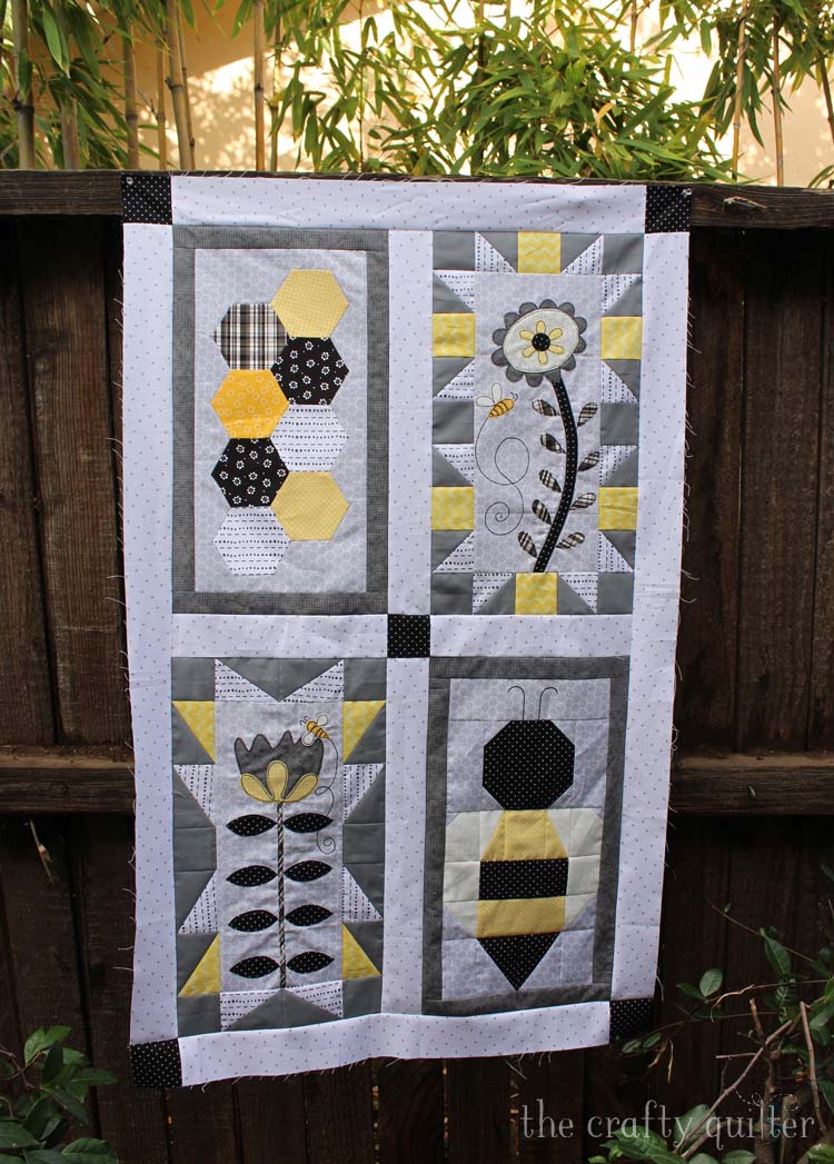 The Crafty Quilter presents Month 5 of the Save The Bees block of the month designed by Jacquelnne Steves.  