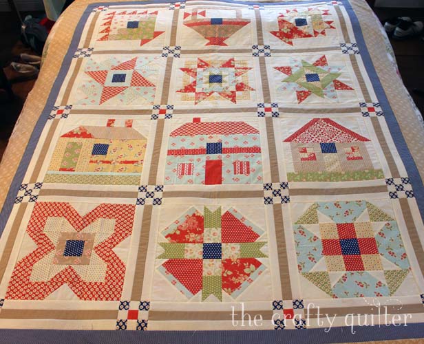 WIP Wednesday:  my 2013 Fat Quarter Shop Mystery BOM quilt top is finished @ The Crafty Quilter