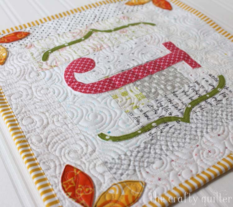J is for Julie Monogram Mini Quilt made and designed by Julie Cefalu @ The Crafty Quilter