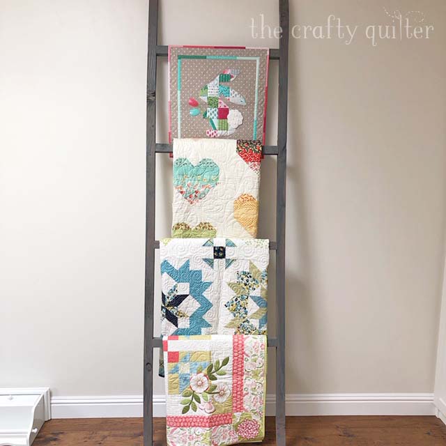 Quilt Ladder in the sewing room @ The Crafty Quilter