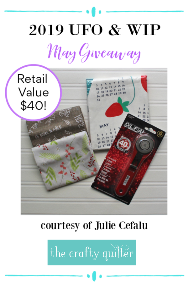 May UFO & WIP Challenge giveaway sponsor @ The Crafty Quilter