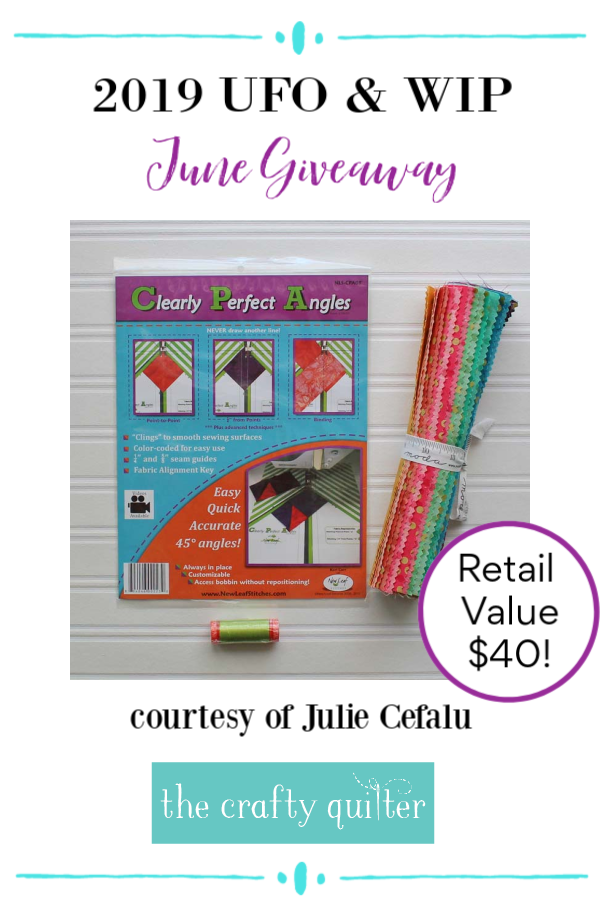 June UFO & WIP Challenge Link up and giveaway prize @ The Crafty Quilter