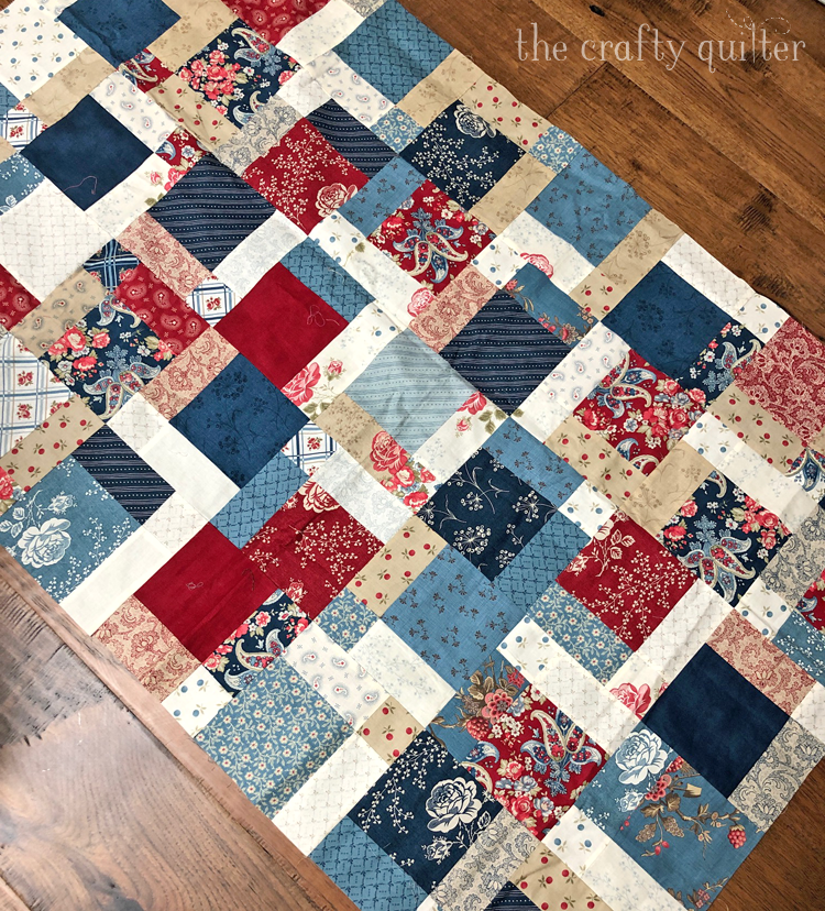 Disappearing 9-patch QAL, week 2 at The Crafty Quilter.  Today we will make the 9-patch blocks and turn them into disappearing 9-patch blocks.  I share lots of tips and options, too!