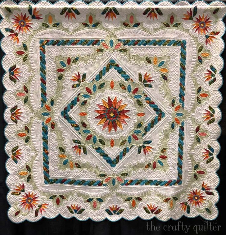 Square Dance by Barbara Clem won honorable mention at PIQF 2019. Photo by Julie Cefalu at The Crafty Quilter.