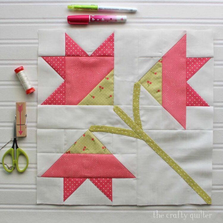 Carolina Lily Quilt Block made by Julie Cefalu.  Pattern from Fat Quarter Shop.