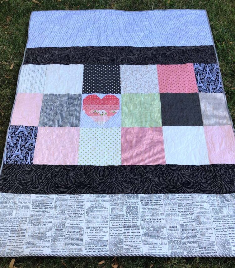 Ombre Love Quilt and pattern by Julie Cefalu @ The Crafty Quilter using a layer cake of Olive's Flower Market by Lella Boutique for Moda Fabrics