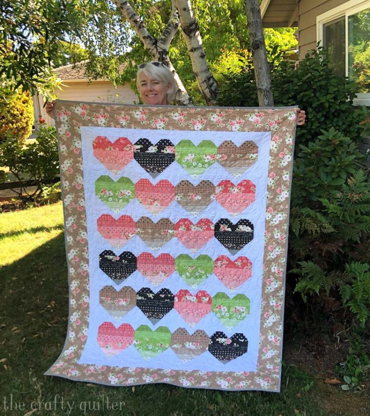 Ombre Love Quilt made and designed by Julie Cefalu of The Crafty Quilter.  Quilt Donation for the Sandpiper Project.