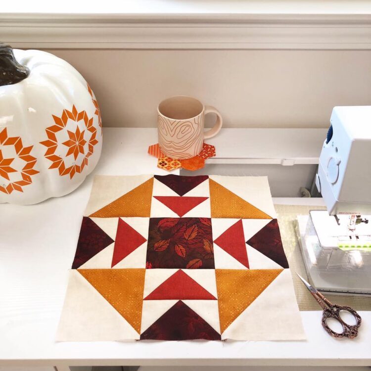 Fall is in the sewing room at The Crafty Quilter.