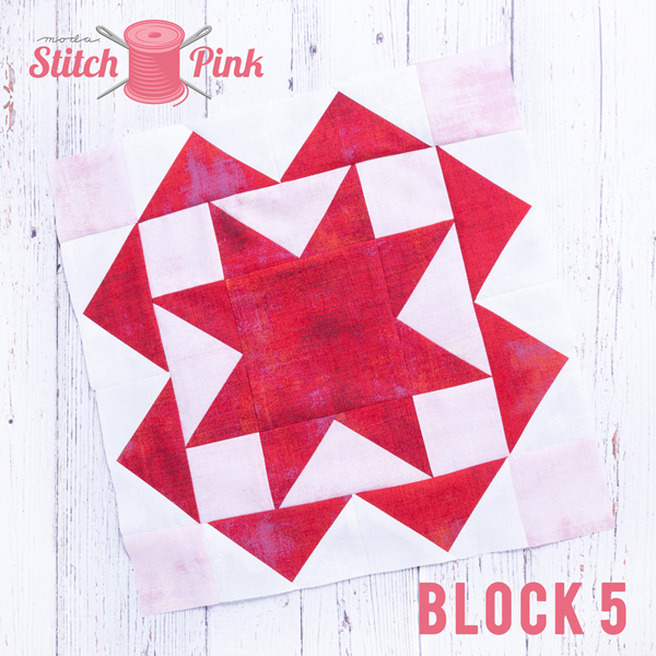 Block 5 of the Stitch Pink Sew Along from Moda.