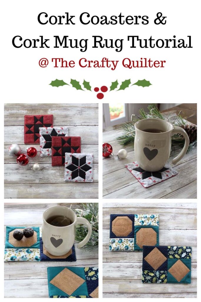 Check out these quick & easy cork fabric projects at The Crafty Quilter.  This Cork coaster and cork mug rug tutorial are Perfect for last minute gifts!