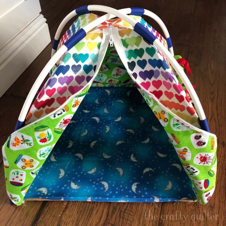 Doll tent made by Julie @ The Crafty Quilter.  Pattern from WonderfulWellies Etsy Shop.